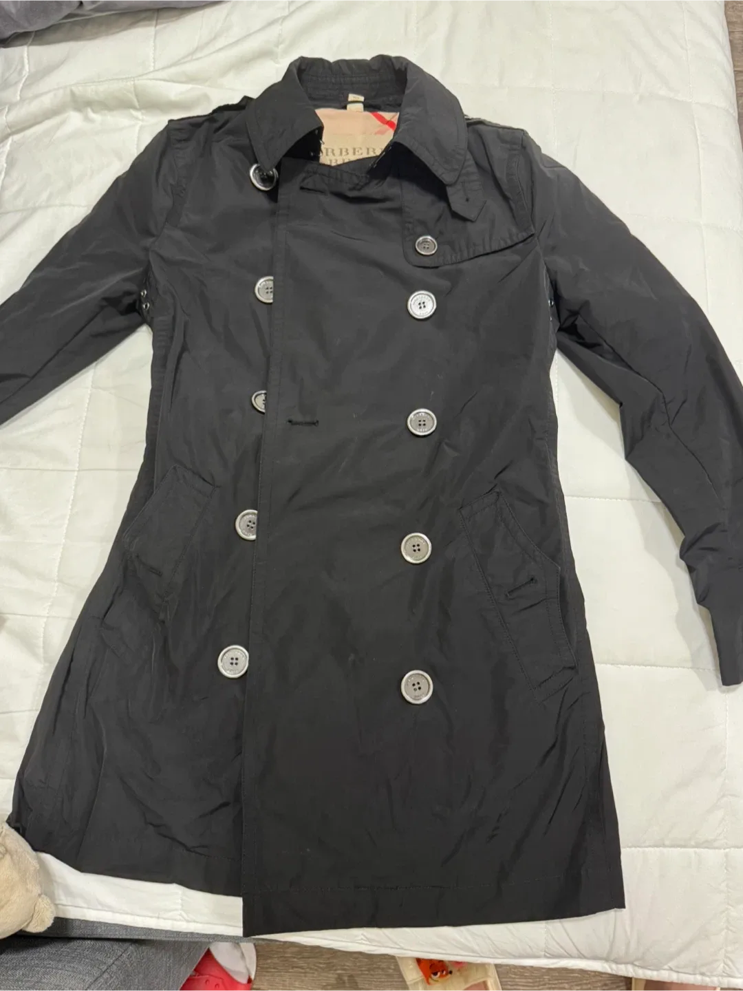 Burberry Brit Black Trench Coat - Size 4 US image indicator(2)