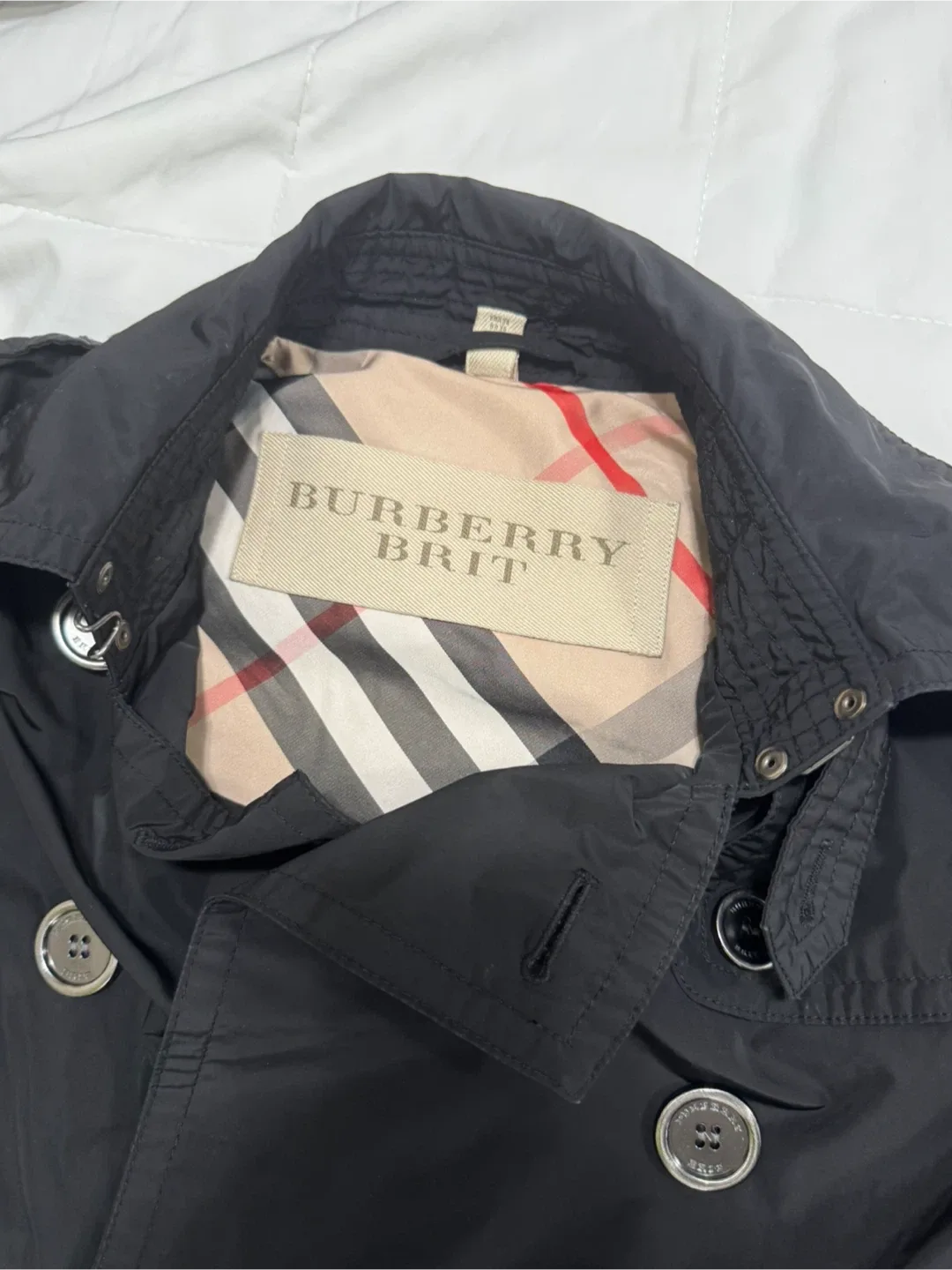 Burberry Brit Black Trench Coat - Size 4 US image indicator(3)