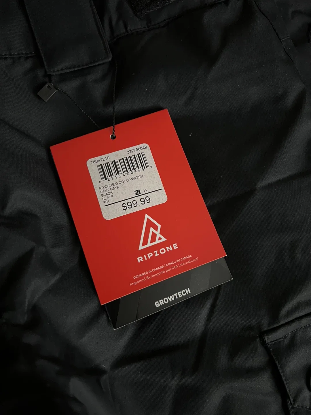 Ripzone Black Snow Pants - XL/TG image indicator(2)