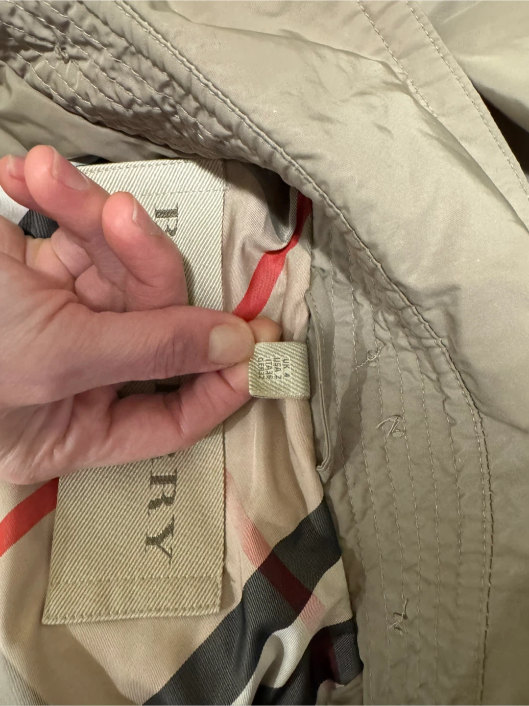 Burberry Brit Beige Hooded Trench Coat - Size 4 (US) - photo 3