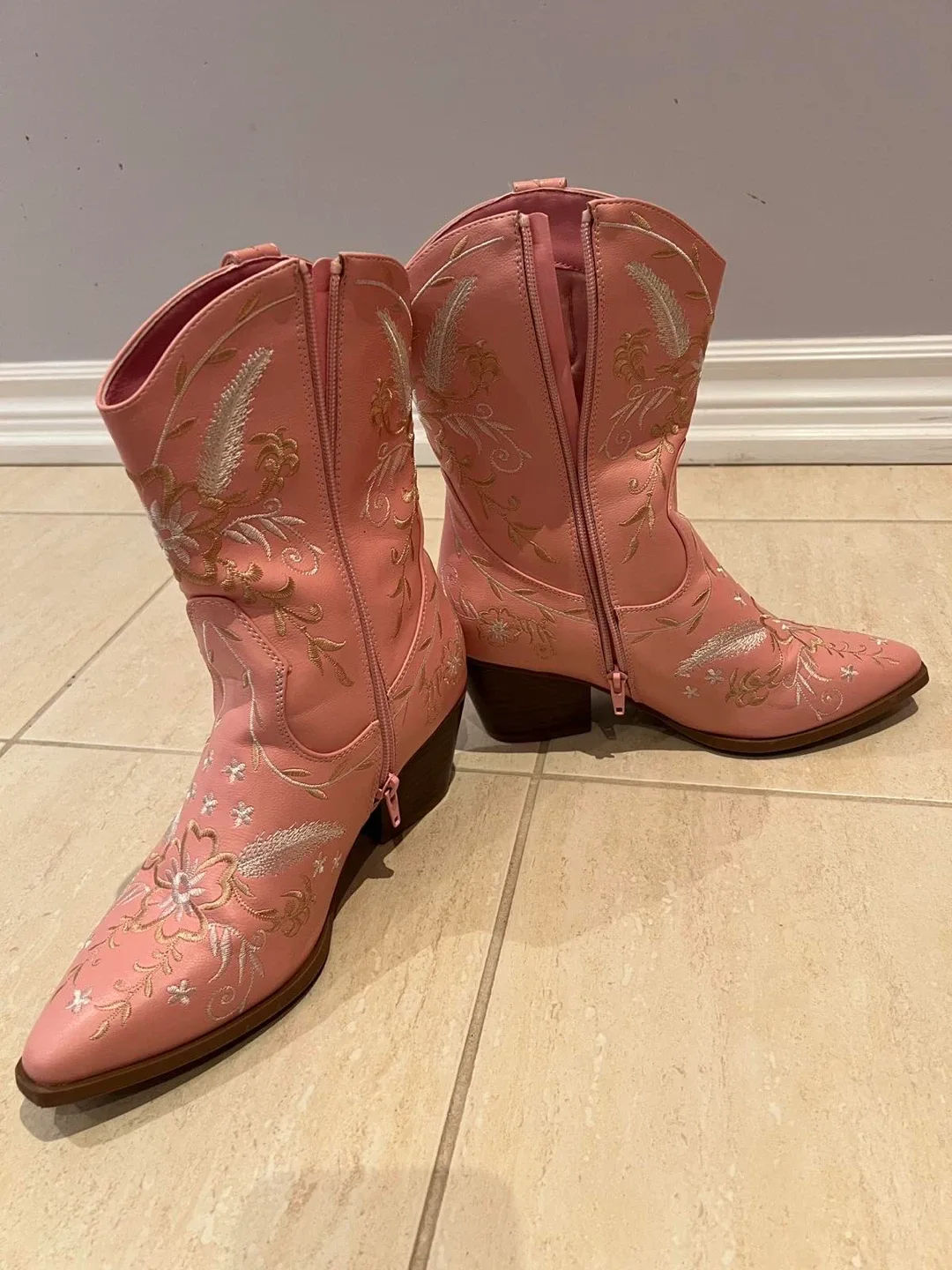 Pink Embroidered Cowboy Boots image indicator(6)