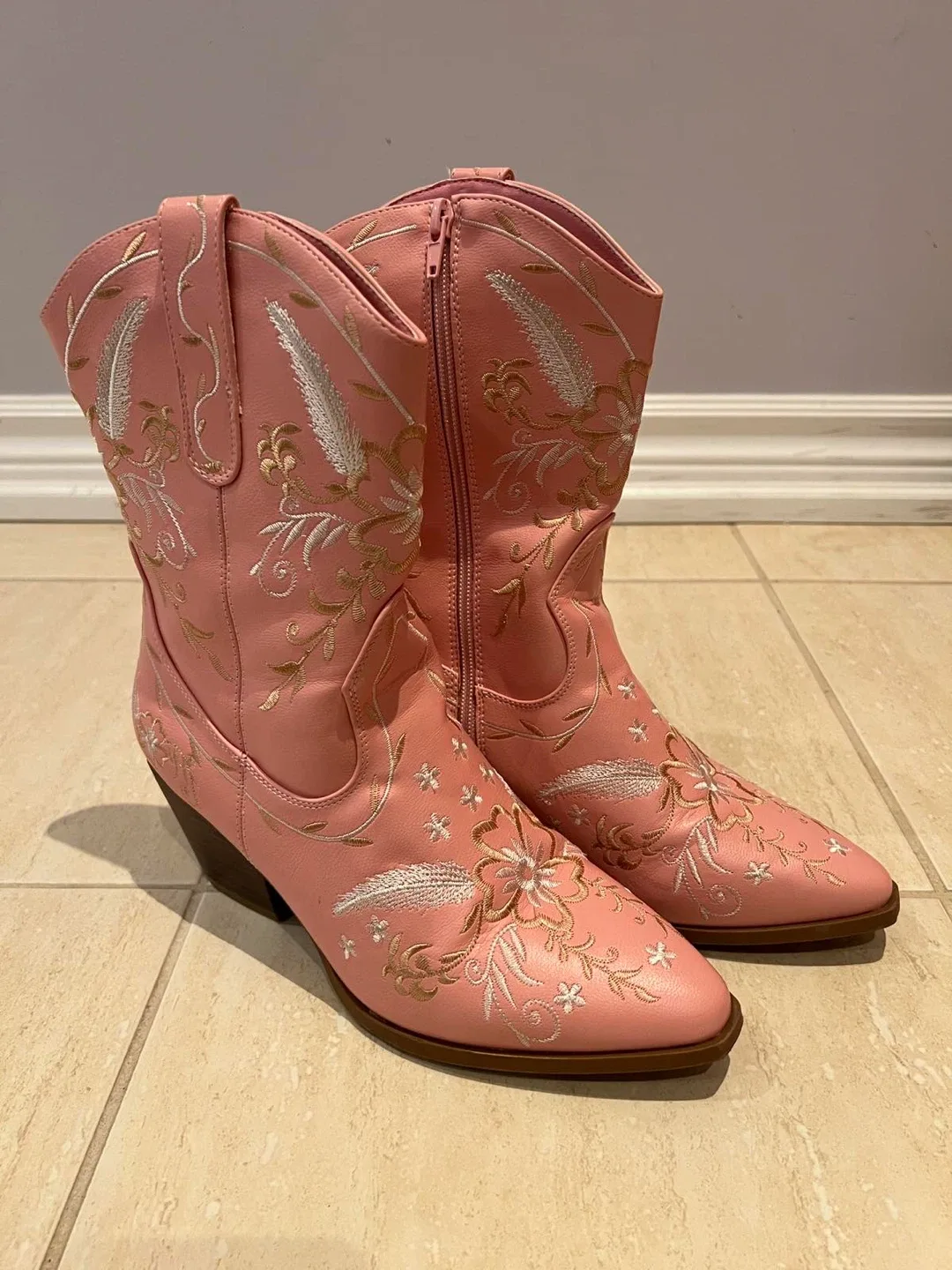 Pink Embroidered Cowboy Boots image indicator(4)