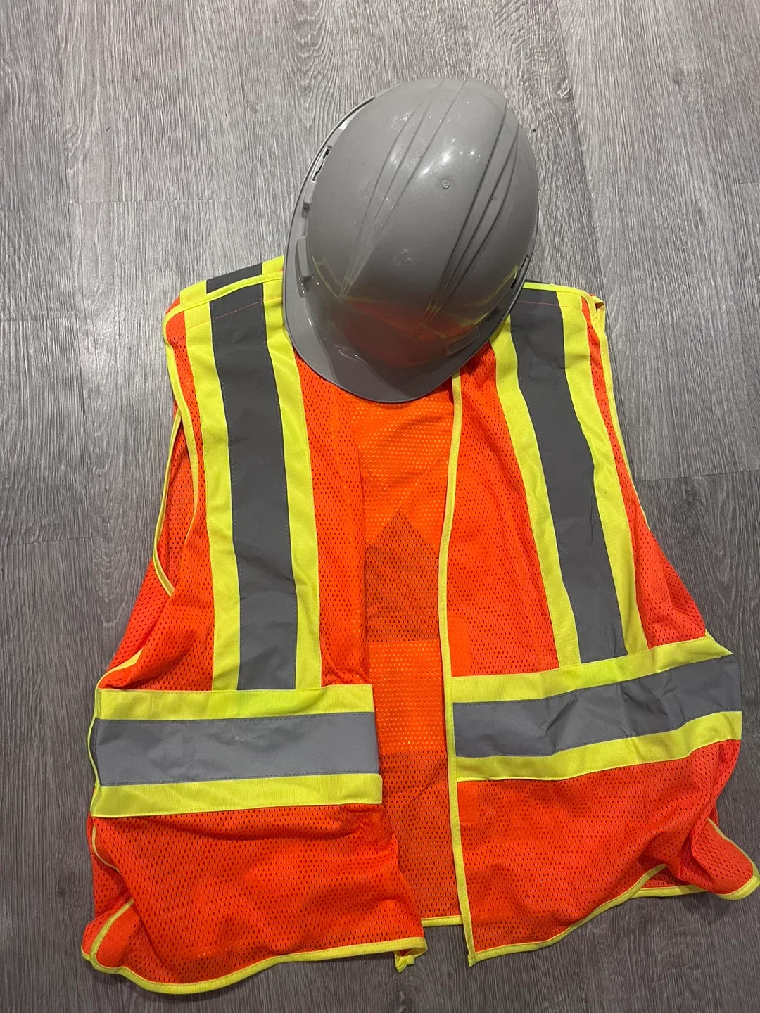 Hi-Vis Safety Vest & Hard Hat - Orange
