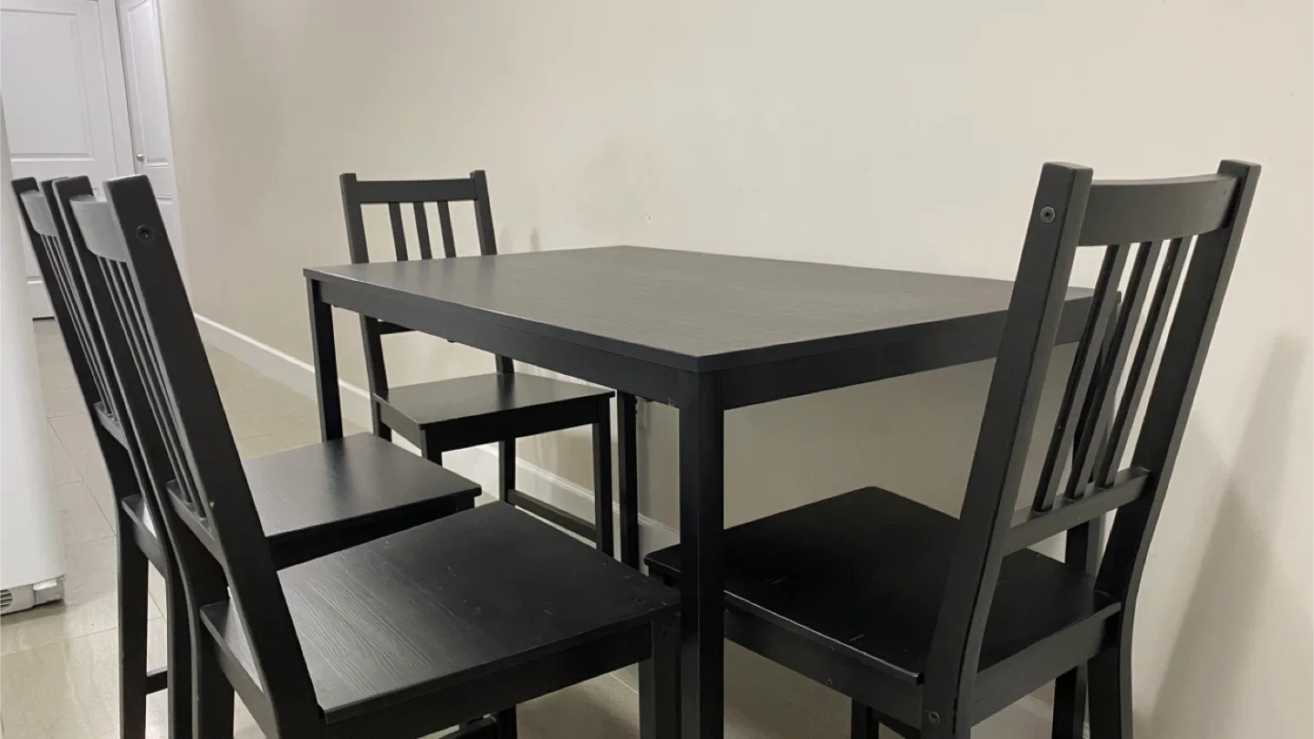 IKEA Dining Table with 4 Chairs - Black image indicator(2)