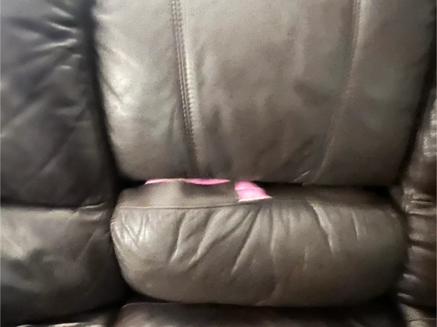 Brown Leather Reclining Sofa - AS IS image indicator(3)