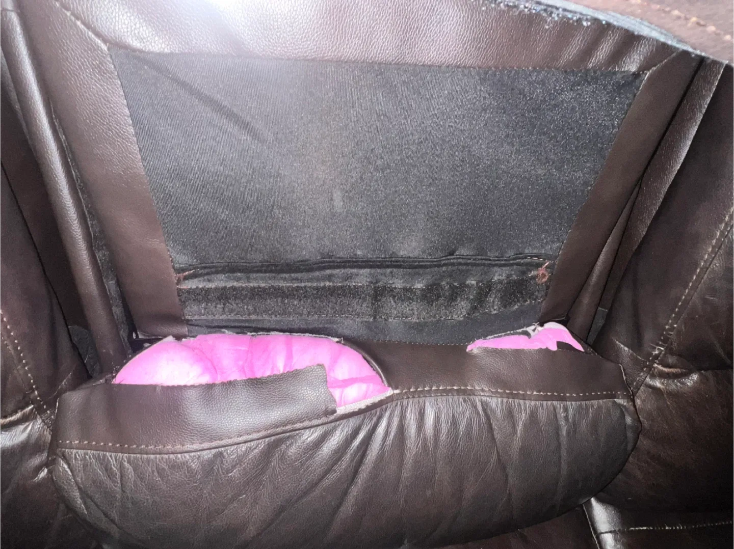 Brown Leather Reclining Sofa - AS IS image indicator(4)