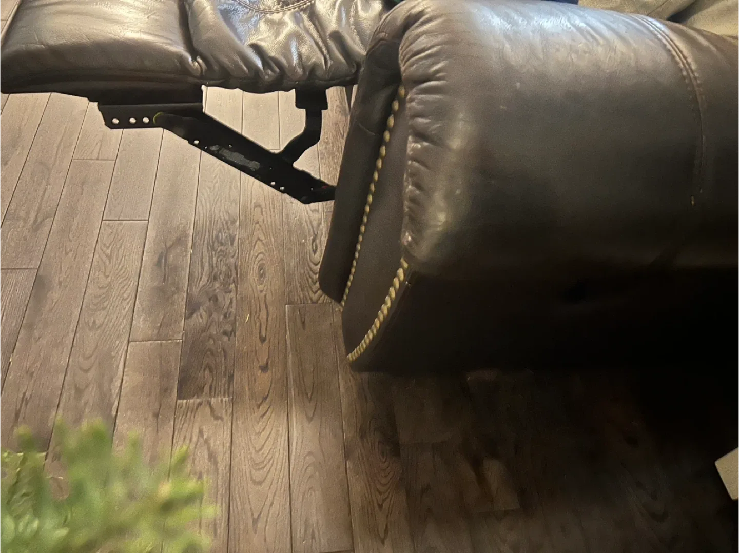 Brown Leather Reclining Sofa - AS IS image indicator(9)