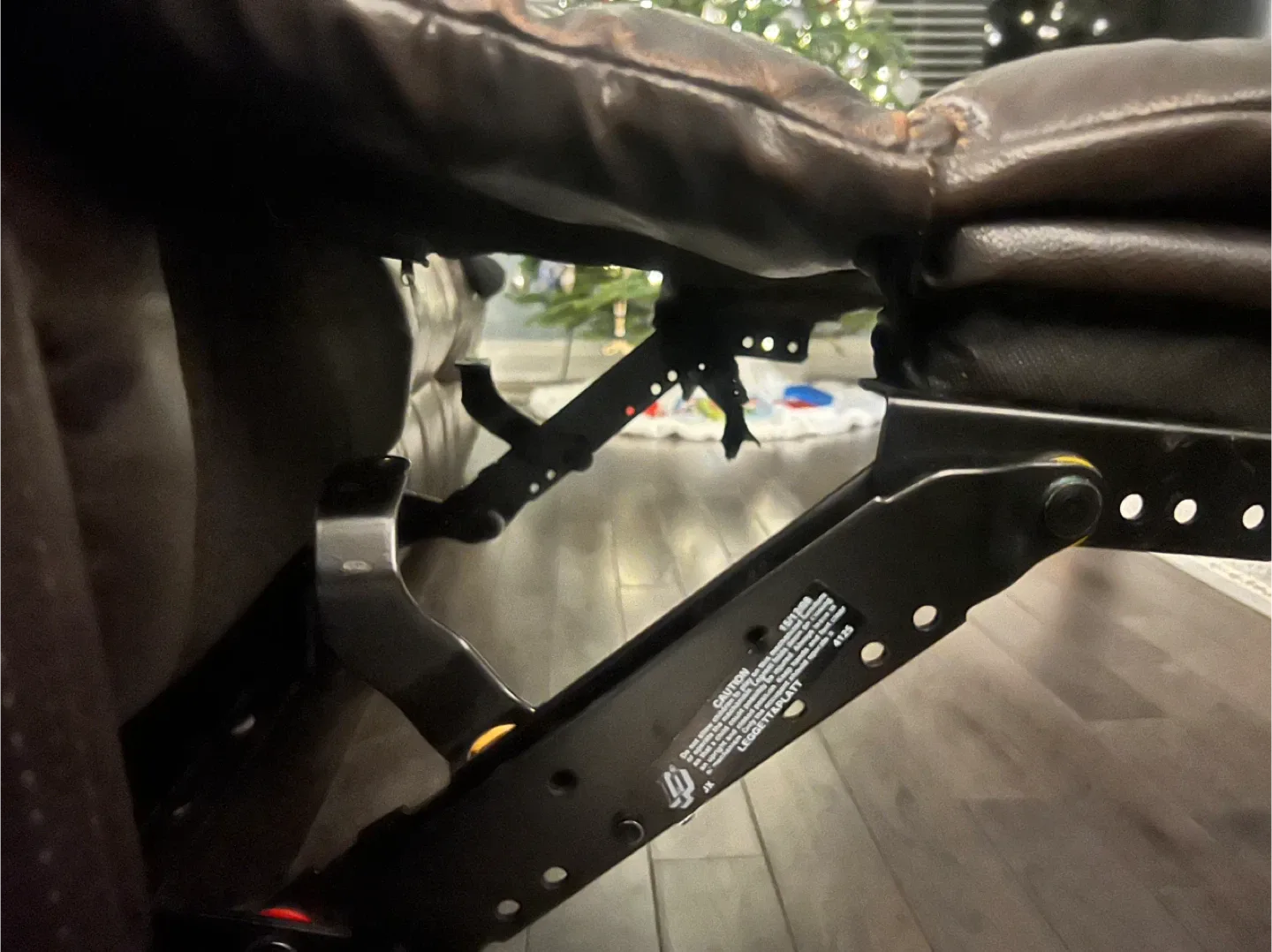 Brown Leather Reclining Sofa - AS IS image indicator(10)