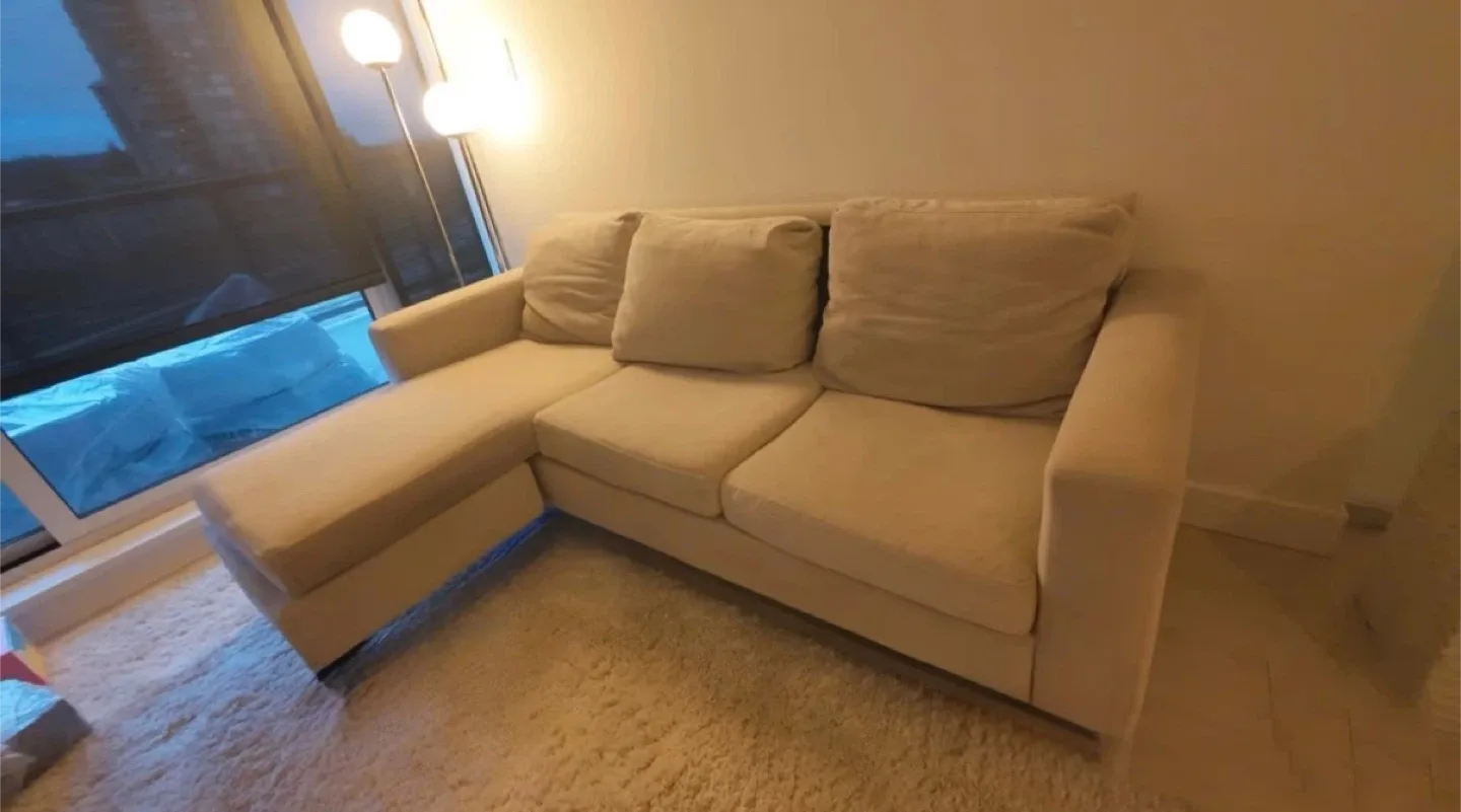 Beige Sectional Sofa with Chaise Lounge