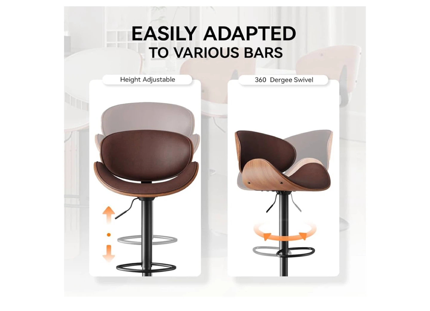 Adjustable Height Swivel Bar Stool “$110 for two” - photo 5