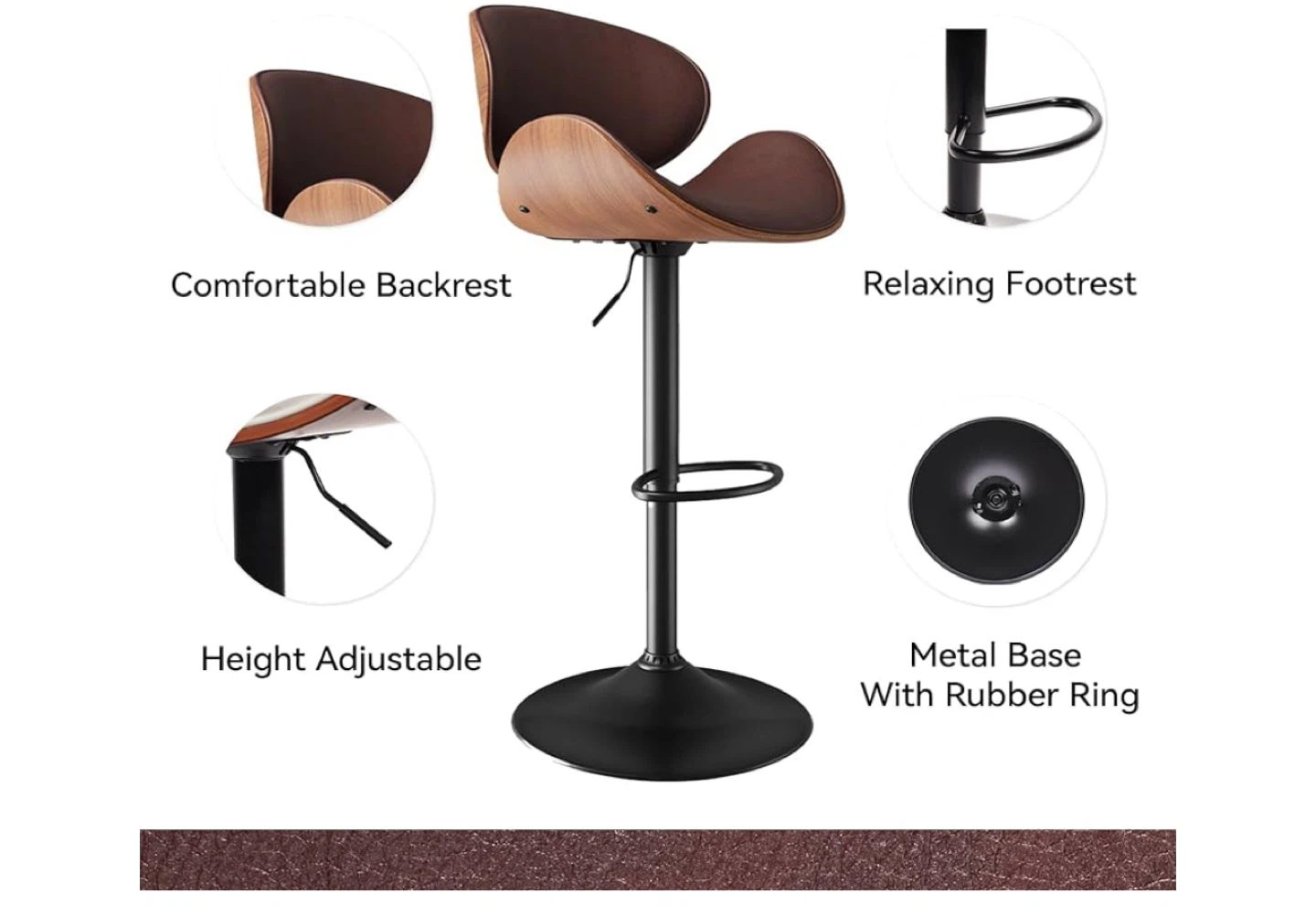 Adjustable Height Swivel Bar Stool “$110 for two” - photo 3