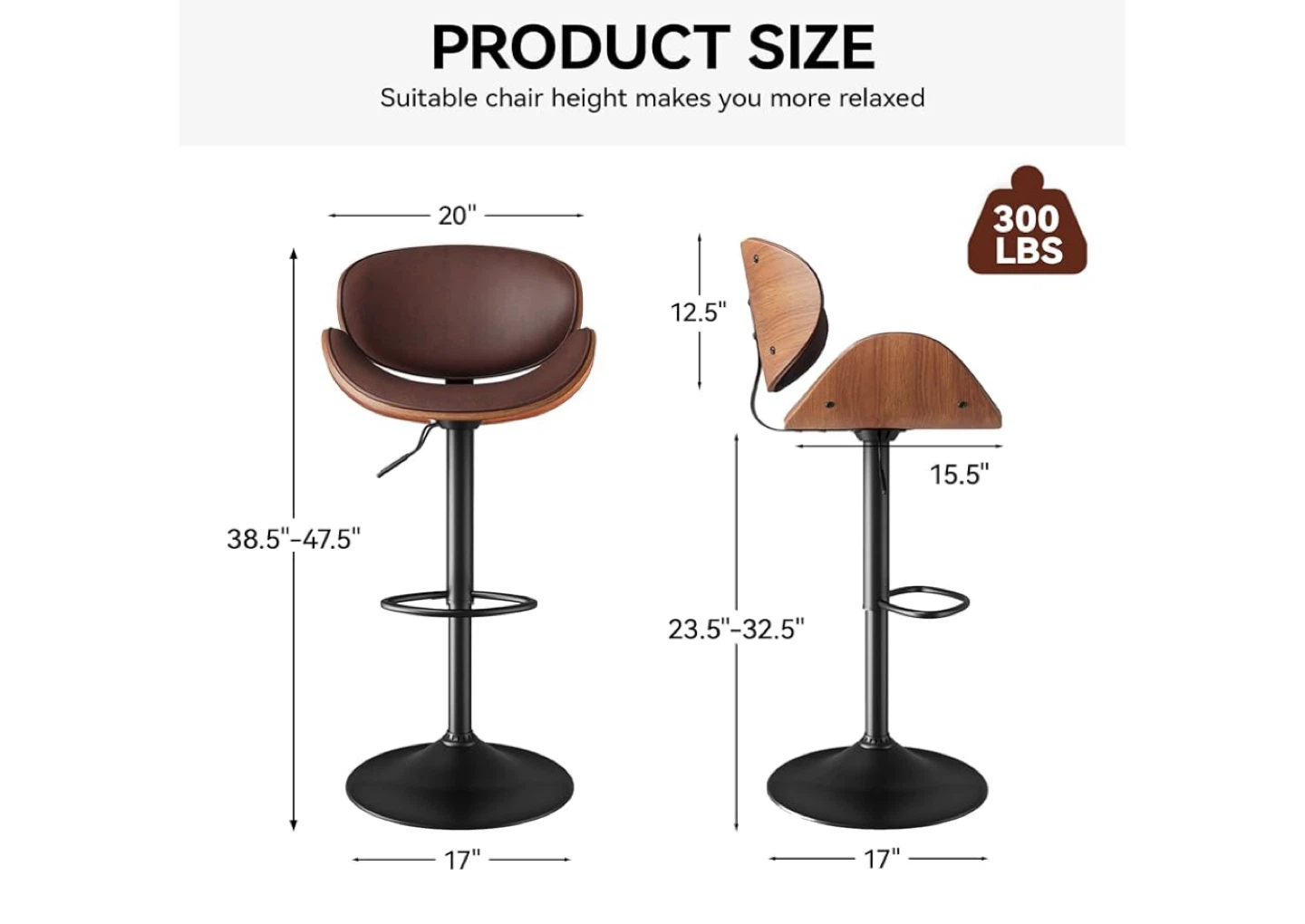 Adjustable Height Swivel Bar Stool “$110 for two” - photo 2