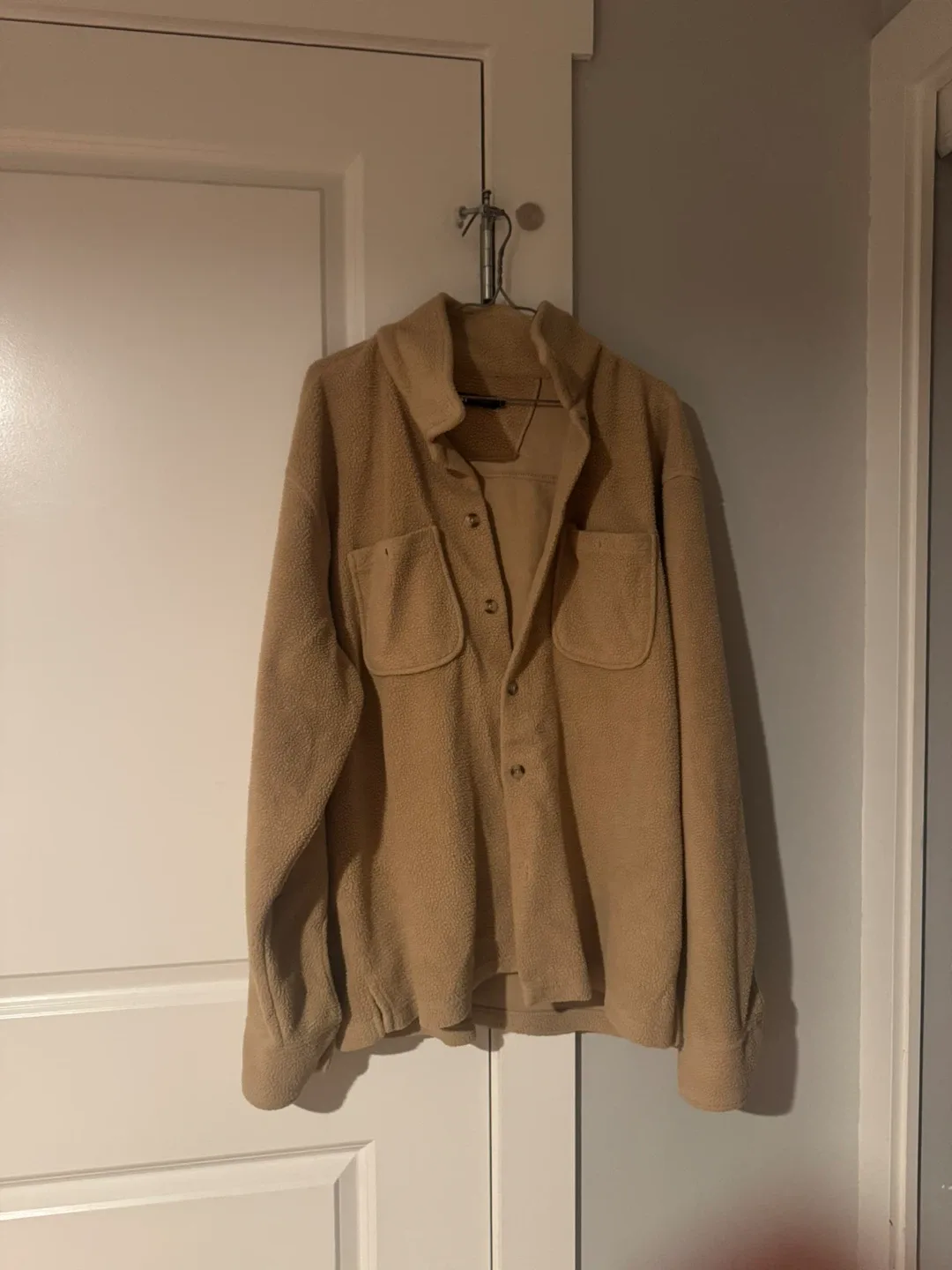Tan Fleece Shirt Jacket
