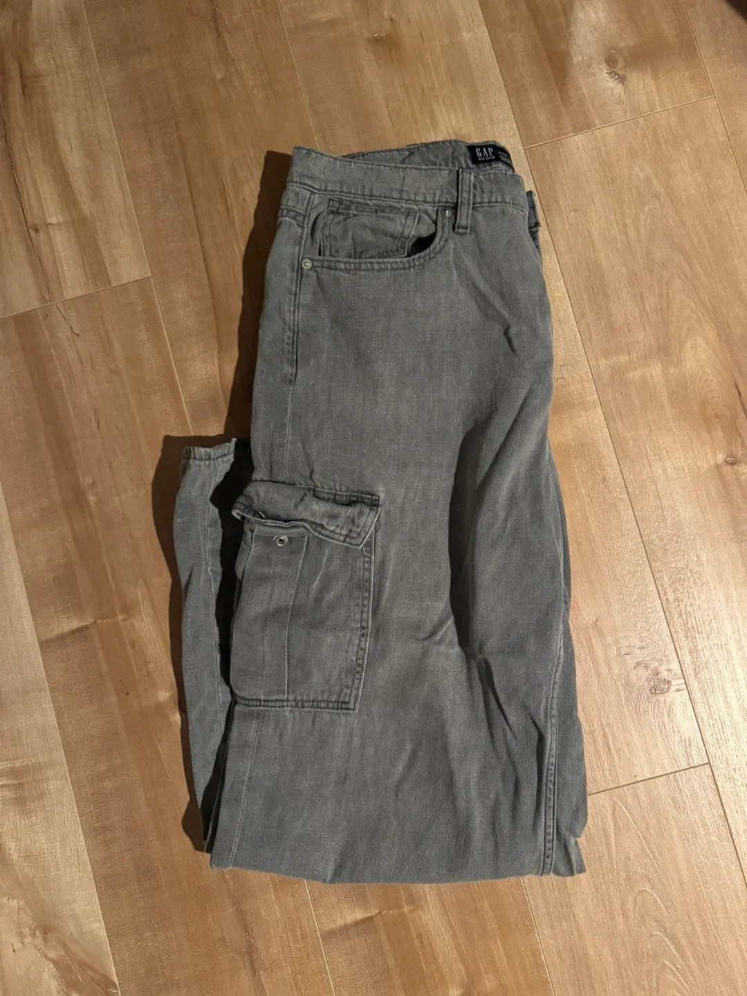 GAP Denim High Rise Wide Leg Cargo Pants - Size 16