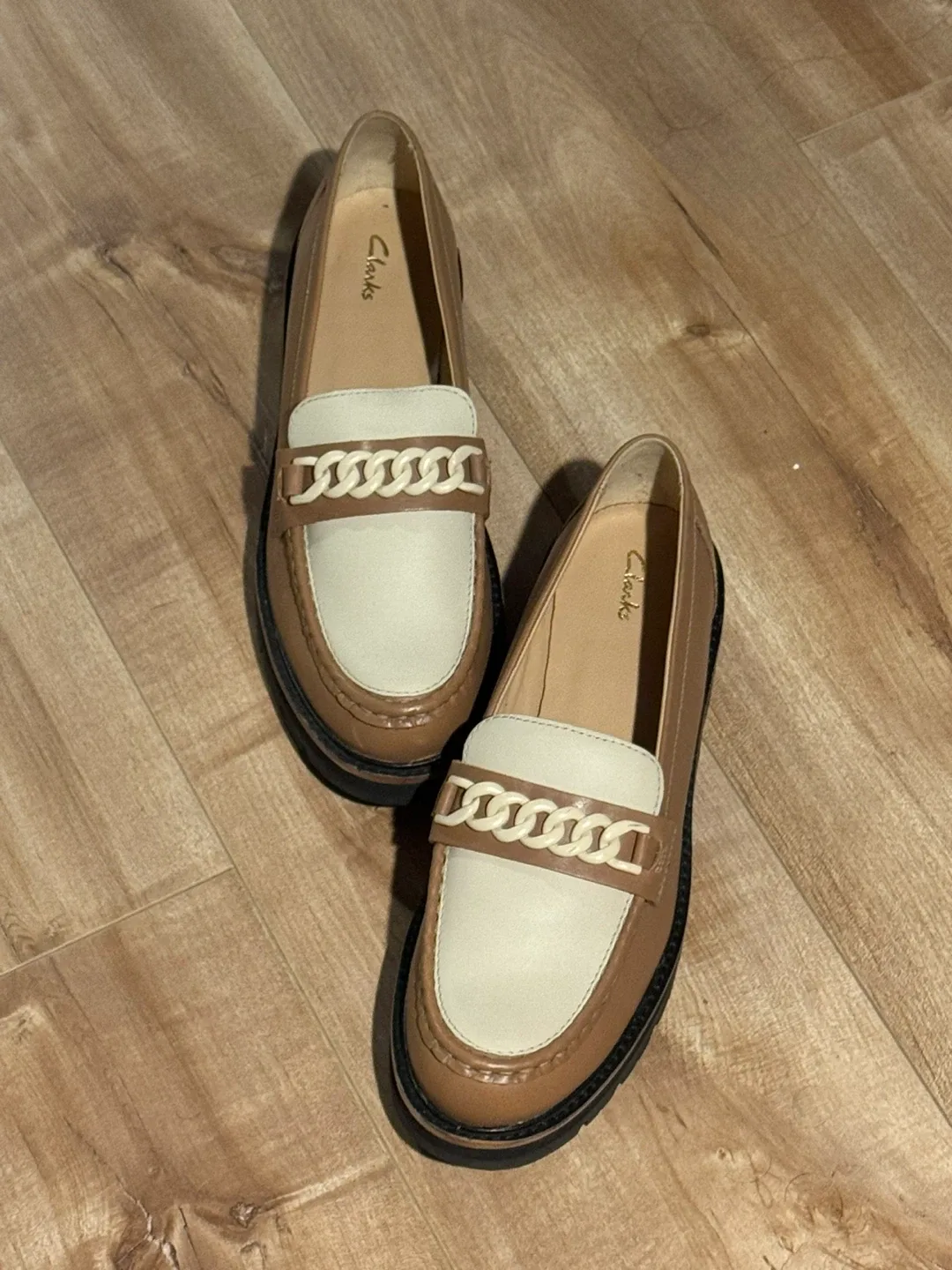 Clarks Tan Leather Loafers