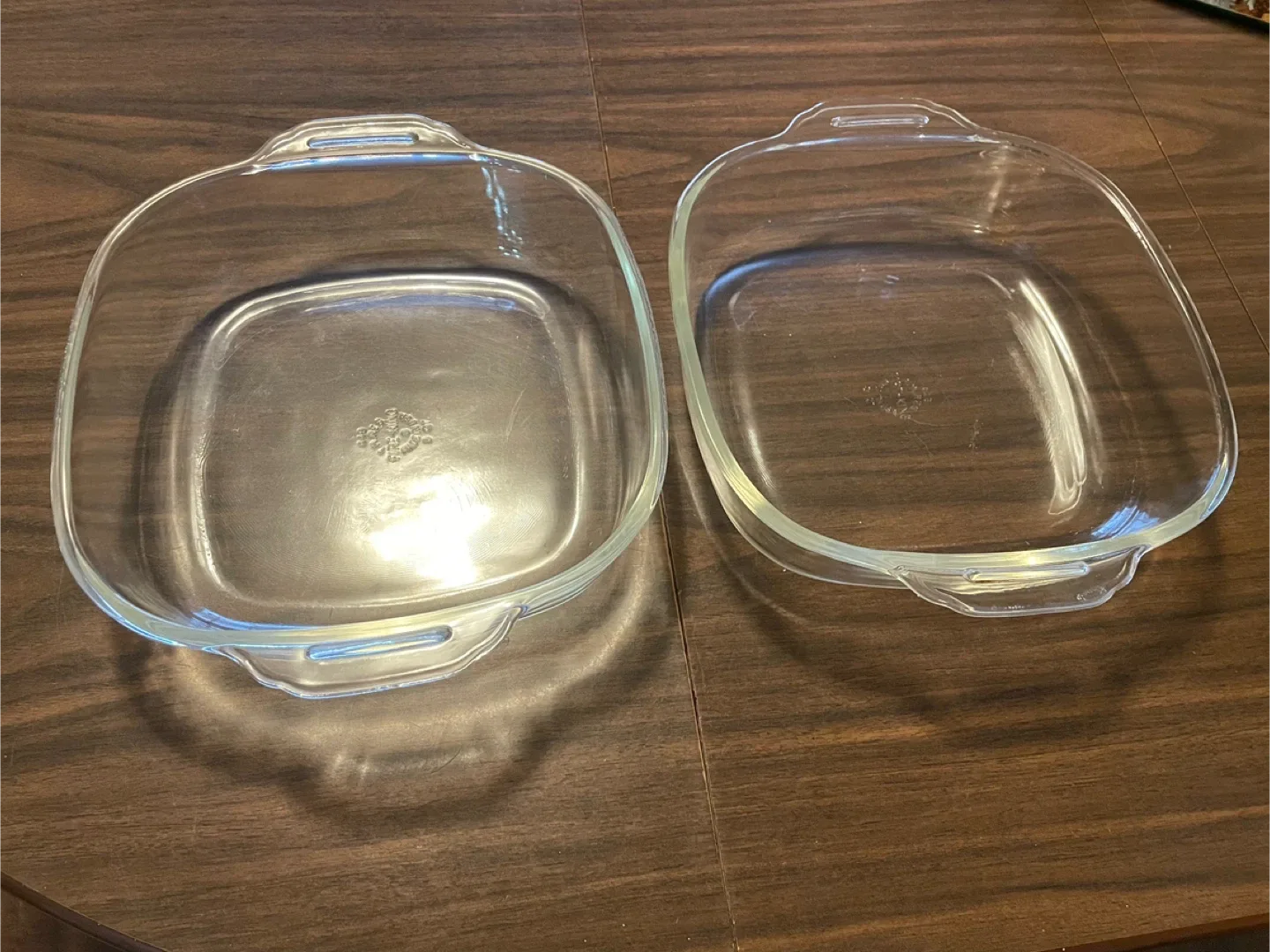 Two Clear Glass Baking Dishes