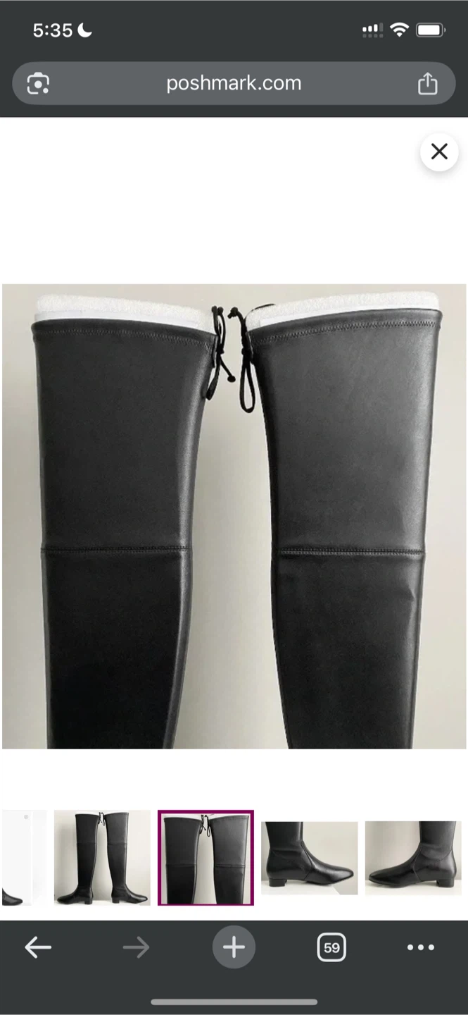 New Stuart Weitzman Over the Knee Leather Boots Size 6 - photo 3