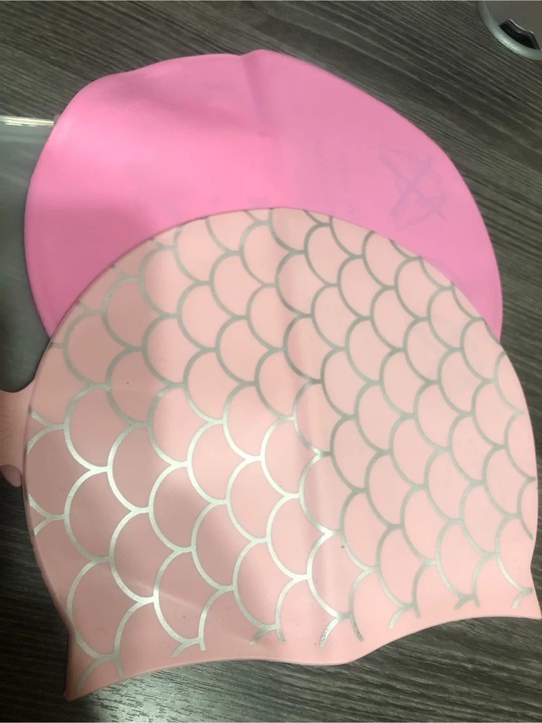 New silicone Mermaid Swim Cap 2pcs - Pink image indicator(4)