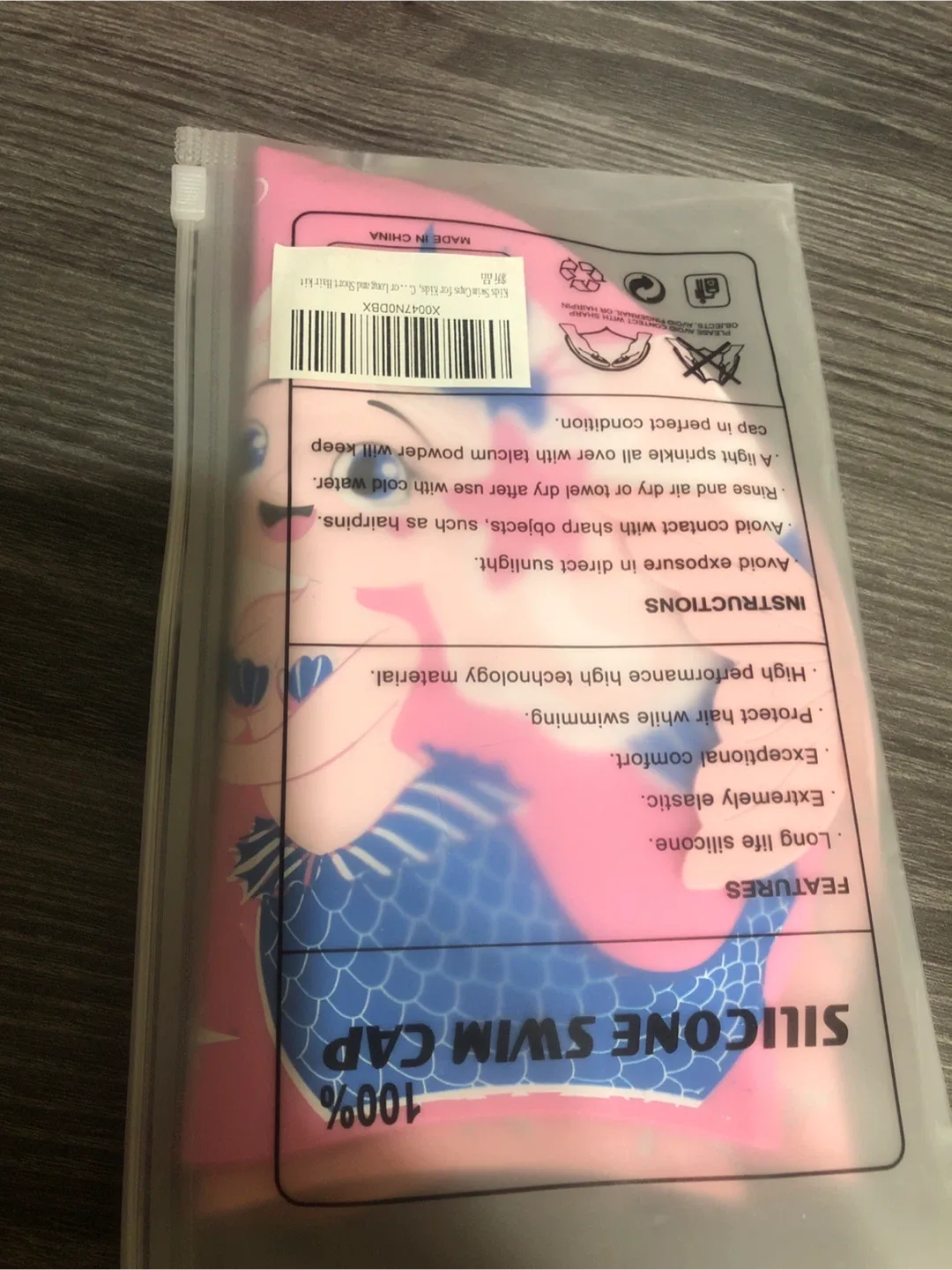 New silicone Mermaid Swim Cap 2pcs - Pink image indicator(2)