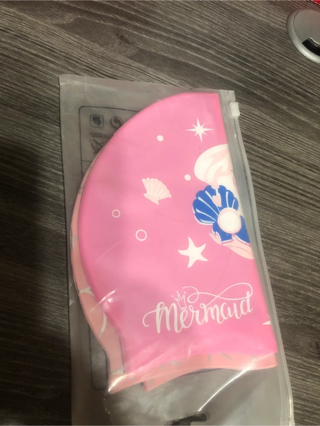 New silicone Mermaid Swim Cap 2pcs - Pink