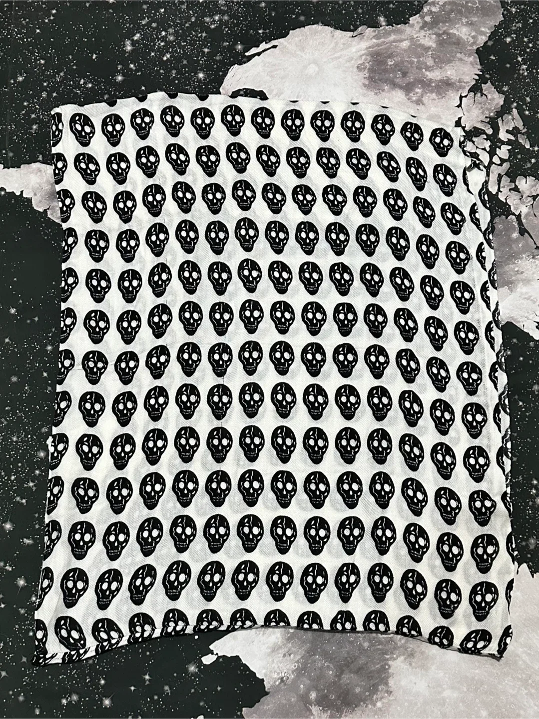 White Skull pattern scarf wrap