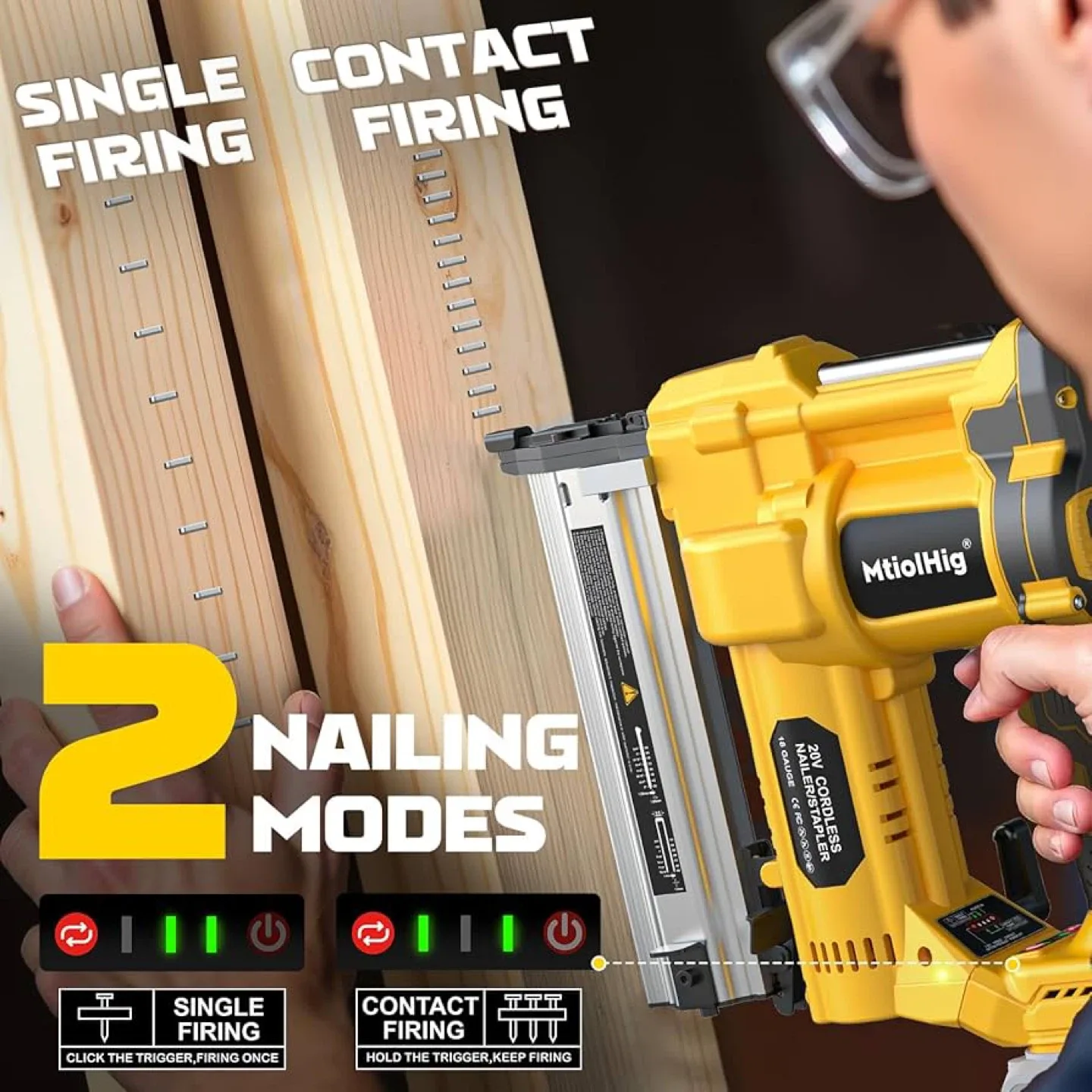MtiolHig 2-in-1 Cordless Brad Nailer - New! image indicator(4)