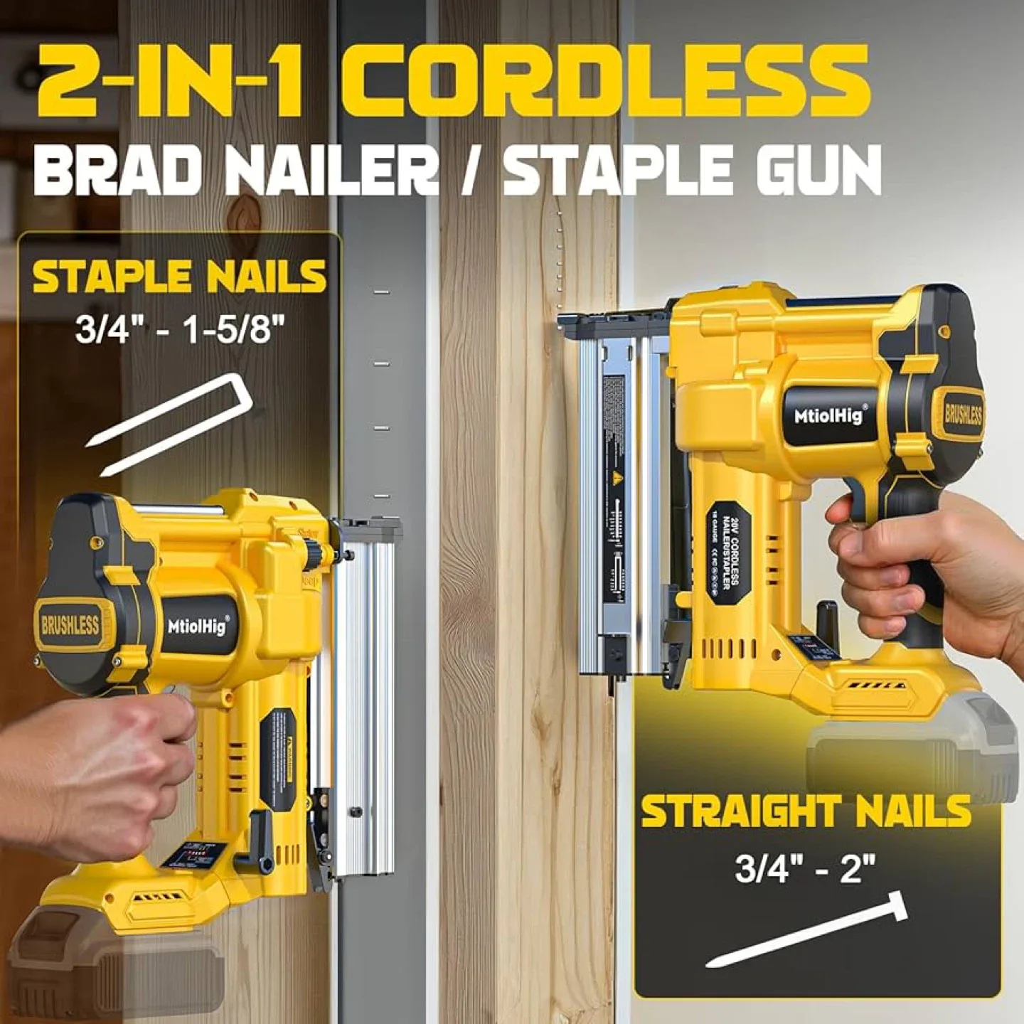 MtiolHig 2-in-1 Cordless Brad Nailer - New! image indicator(8)
