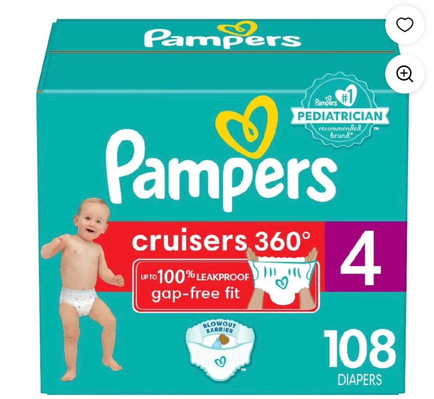 Pampers Cruisers 360° Size 4 - 108 Diapers