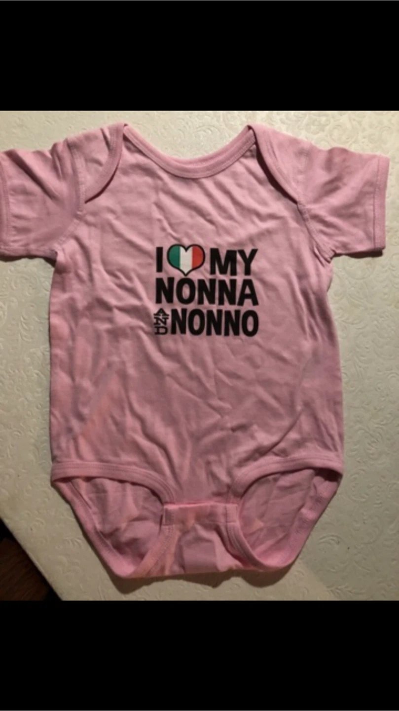 Pink Baby Onesie - I ❤️ My Nonna & Nonno