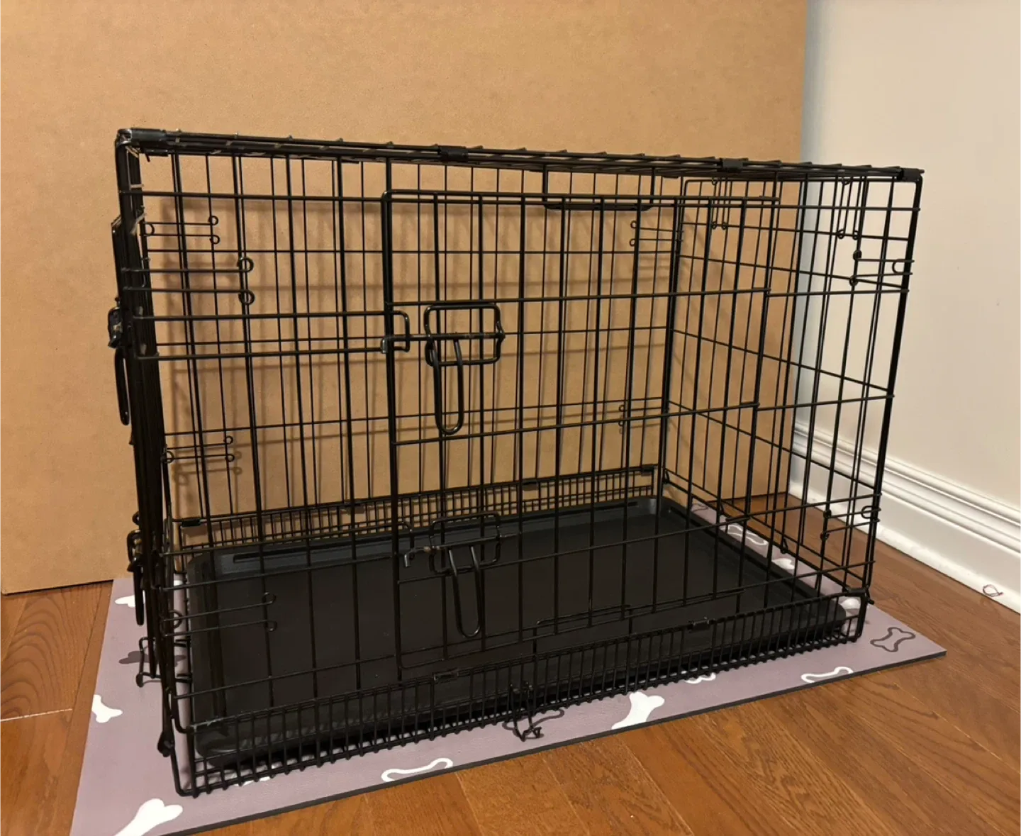 Black Wire Pet Crate with 2 doors