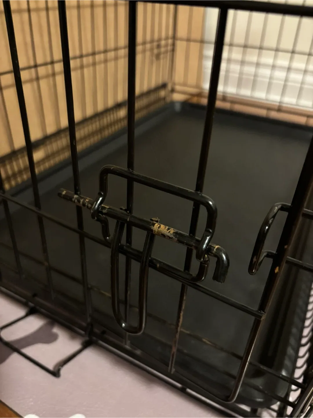 Black Wire Pet Crate with 2 doors image indicator(4)