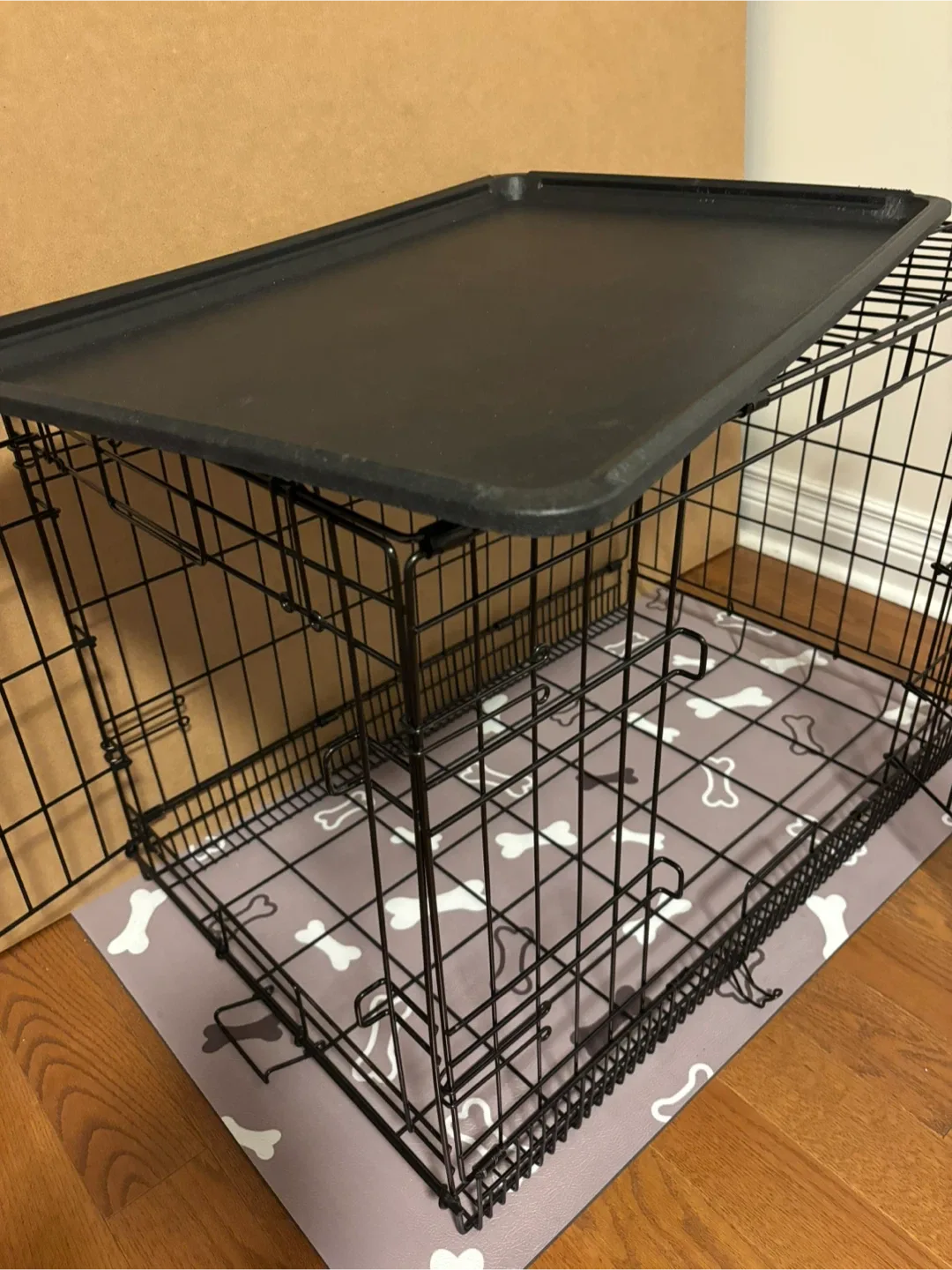 Black Wire Pet Crate with 2 doors image indicator(5)