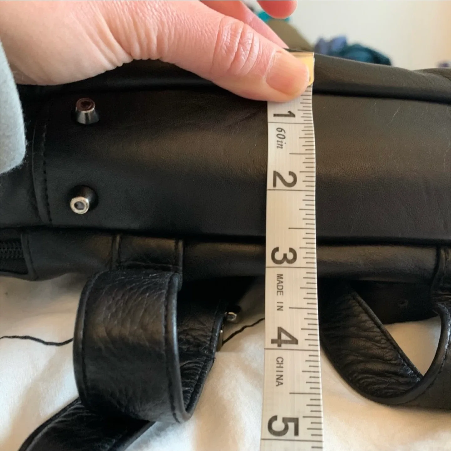 Perlina Black Leather Backpack #cleanout image indicator(6)