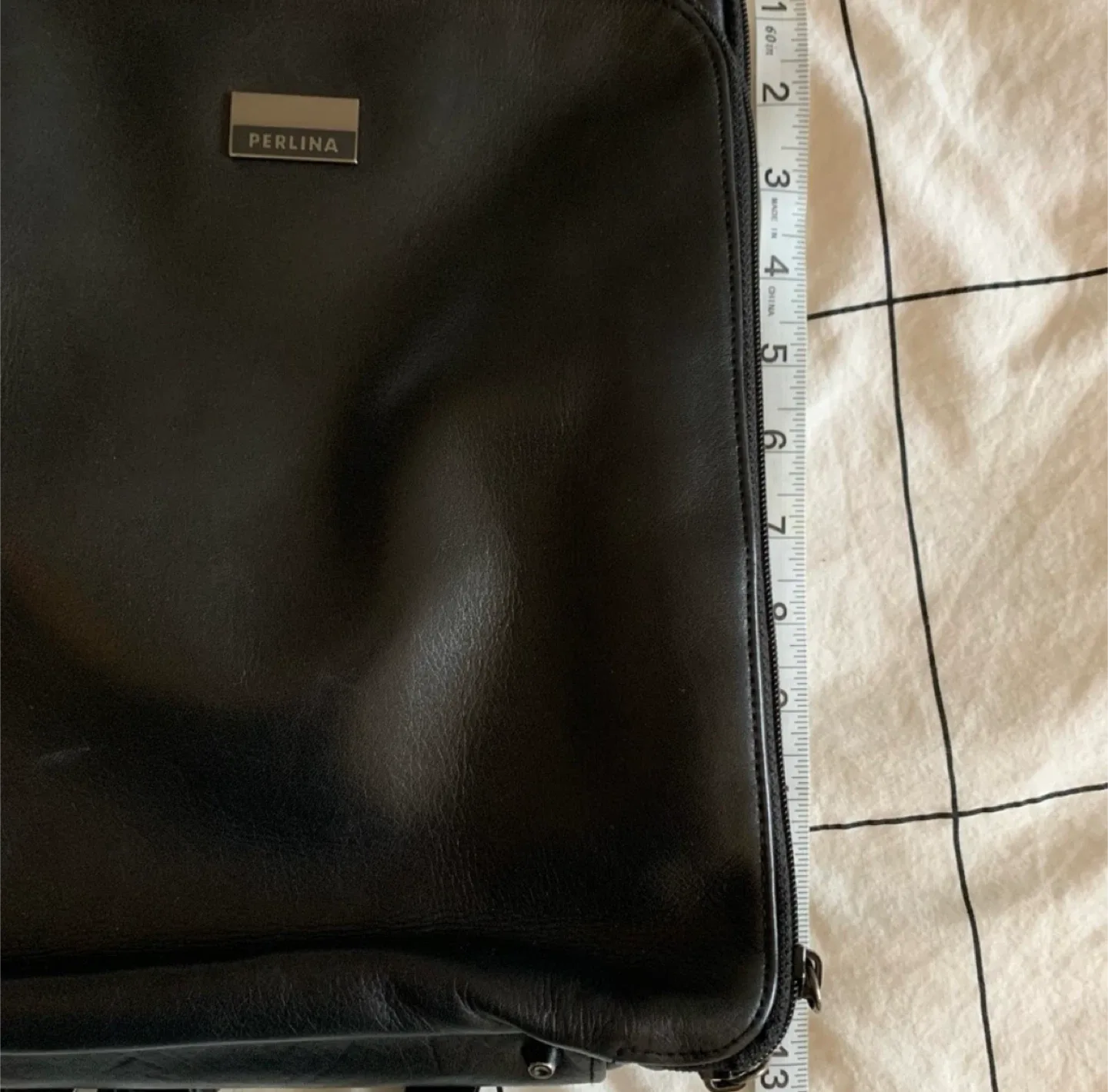 Perlina Black Leather Backpack #cleanout image indicator(4)