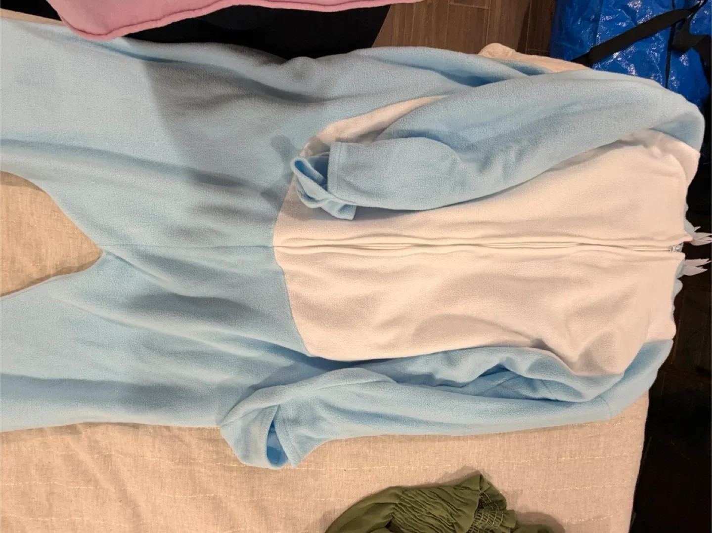 Medium- Shark Onesie - Blue & White