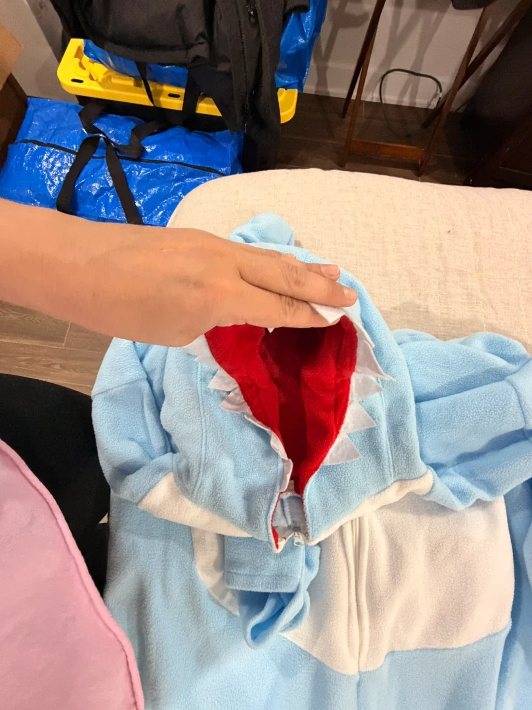 Medium- Shark Onesie - Blue & White image indicator(3)