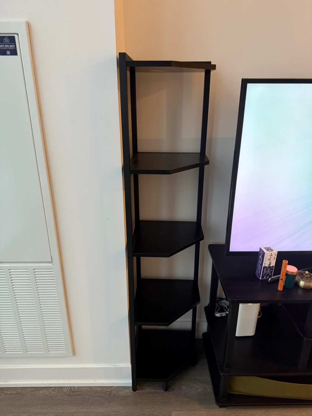 Black Corner Shelf Unit