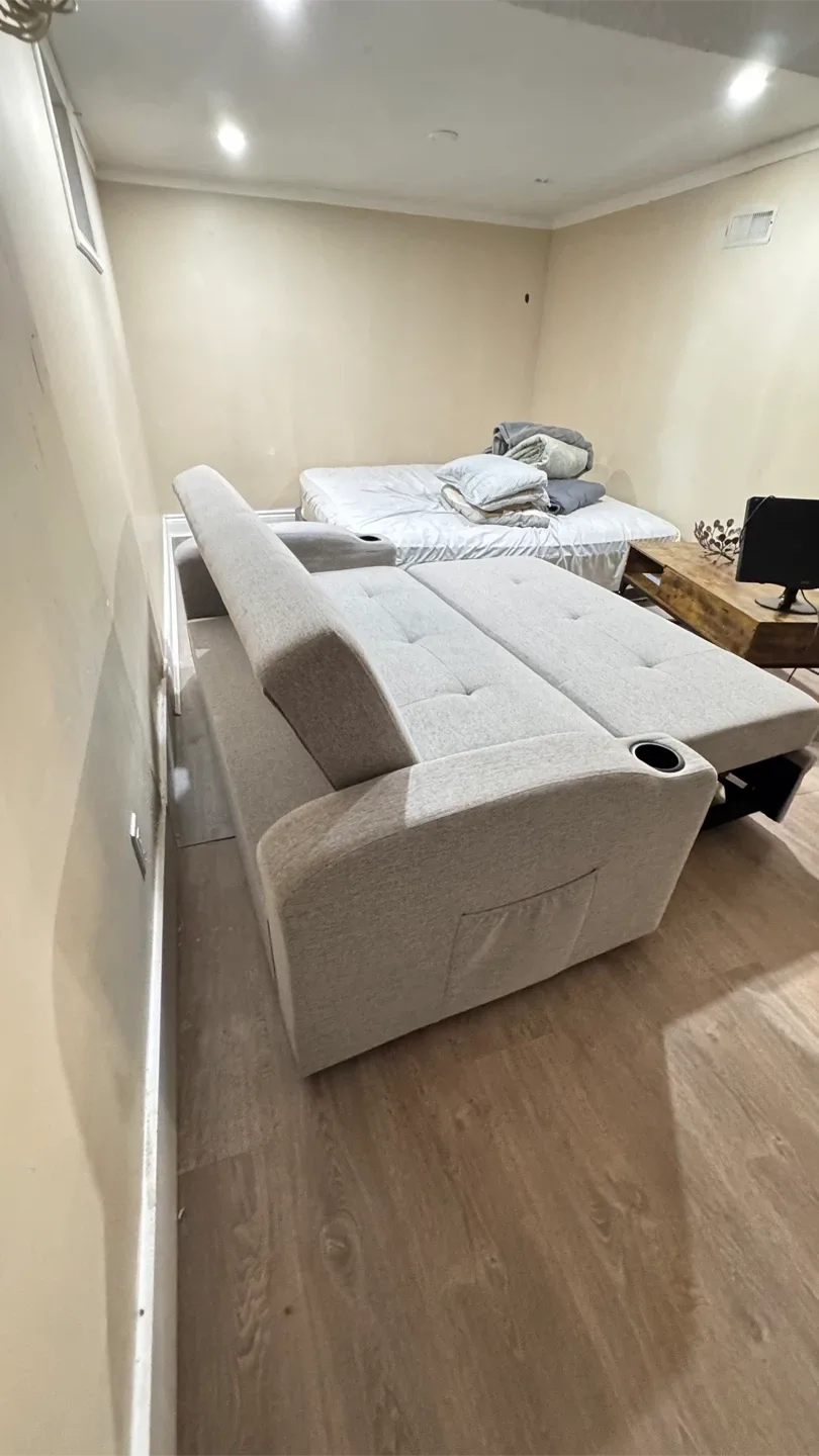 Convertible Futon Sofa Bed - Light Grey image indicator(9)