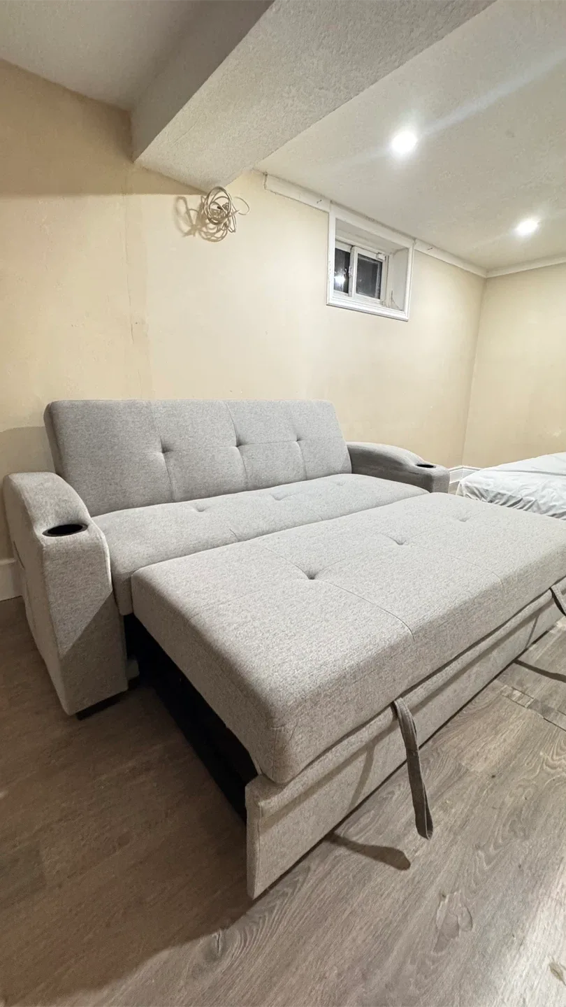 Convertible Futon Sofa Bed - Light Grey image indicator(10)