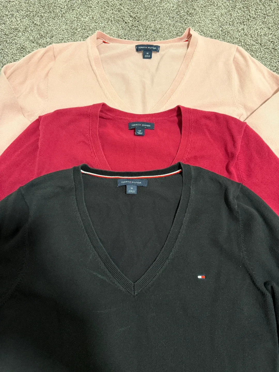 Tommy Hilfiger V-Neck Sweaters, Size S-M