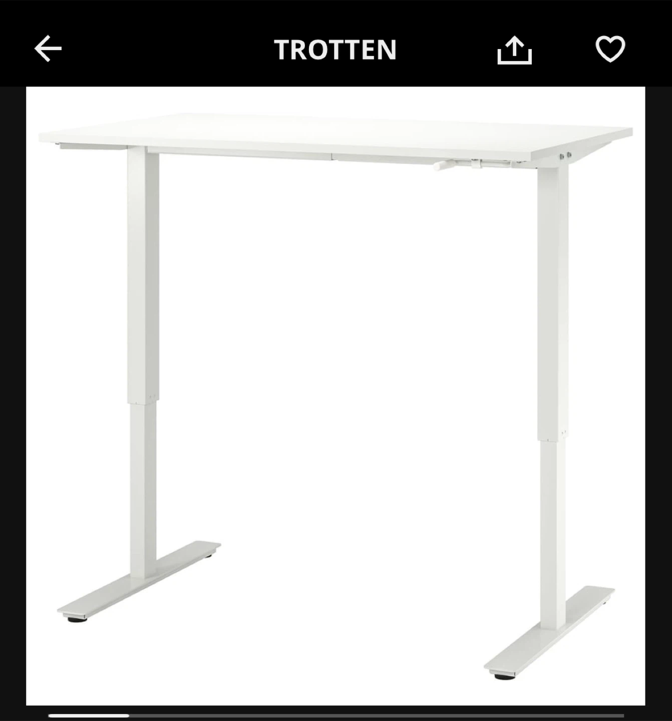 IKEA Trotten White Sit/Stand Desk - photo 2