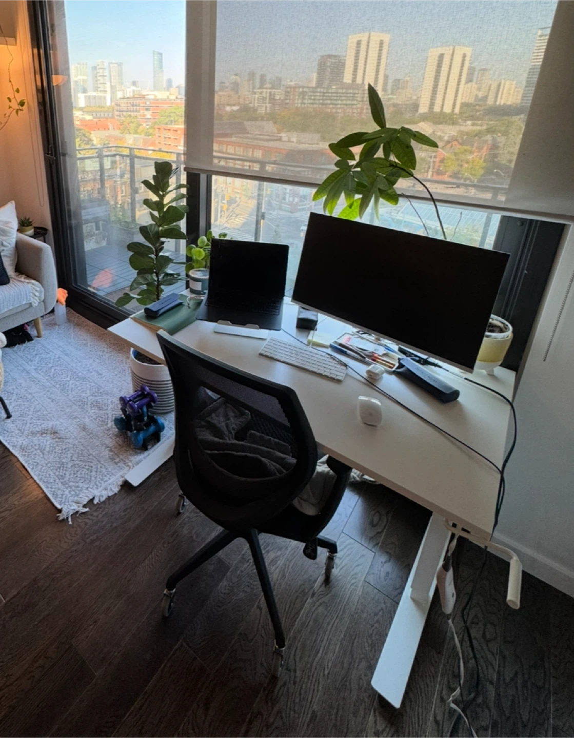 IKEA Trotten White Sit/Stand Desk - photo 4