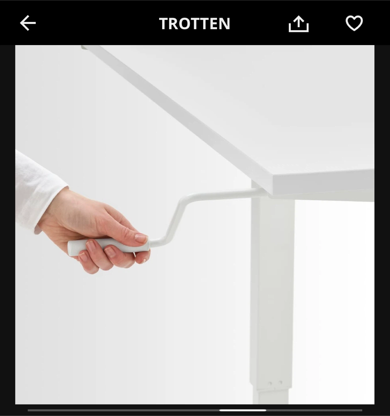 IKEA Trotten White Sit/Stand Desk - photo 3
