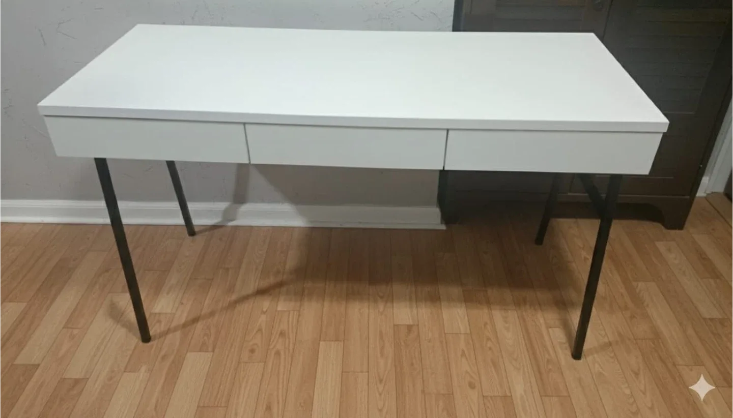 White Desk with Drawers