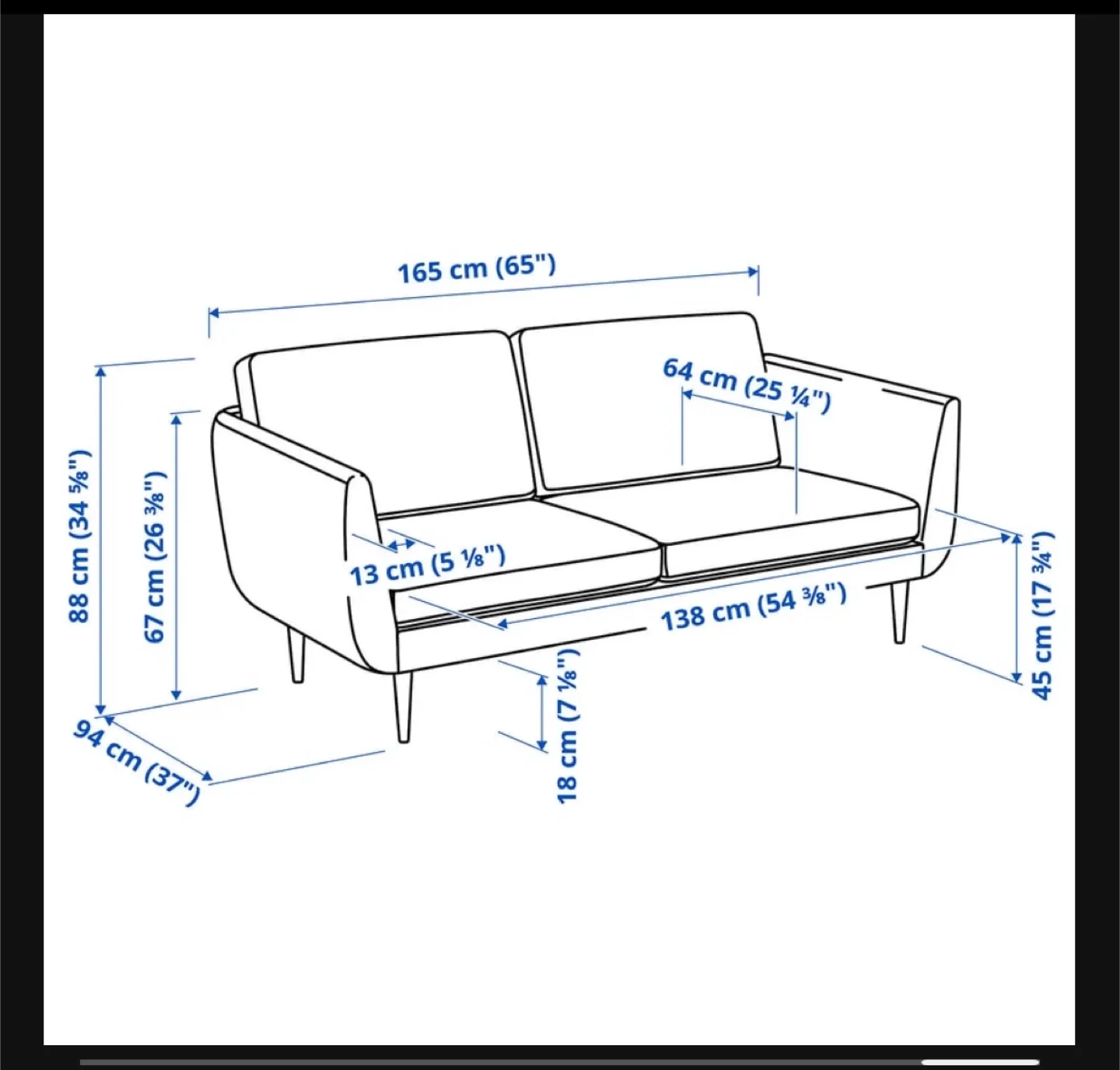SMEDSTORP Loveseat - Viarp Beige/Brown Oak image indicator(2)