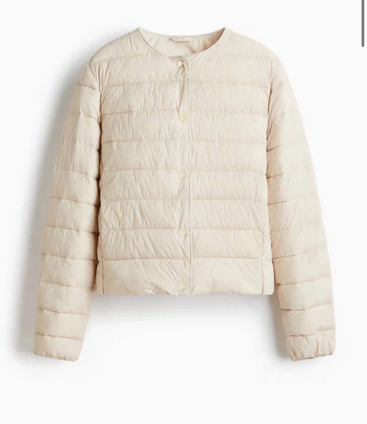 Quilted light beige jacket H&M, size XL image indicator(3)