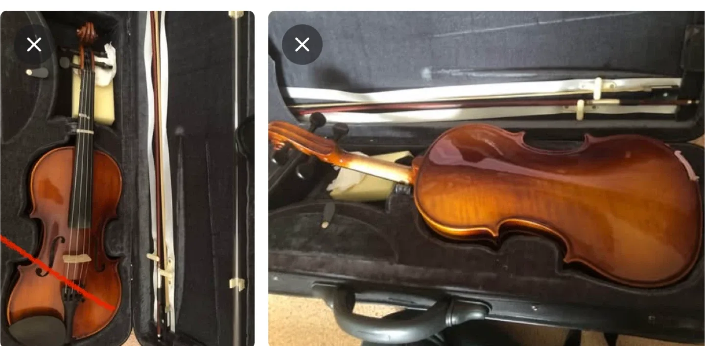 Violin with Case and Bow