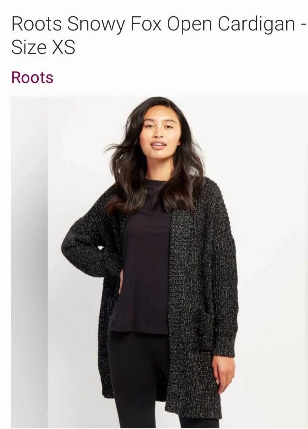 Roots Snowy Fox Open Cardigan - Size XS image indicator(5)