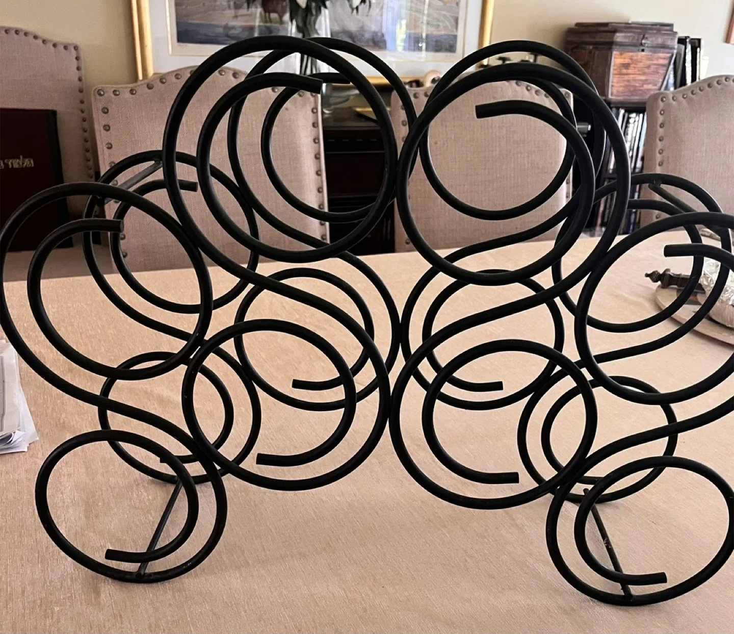 Black Metal Wine Rack