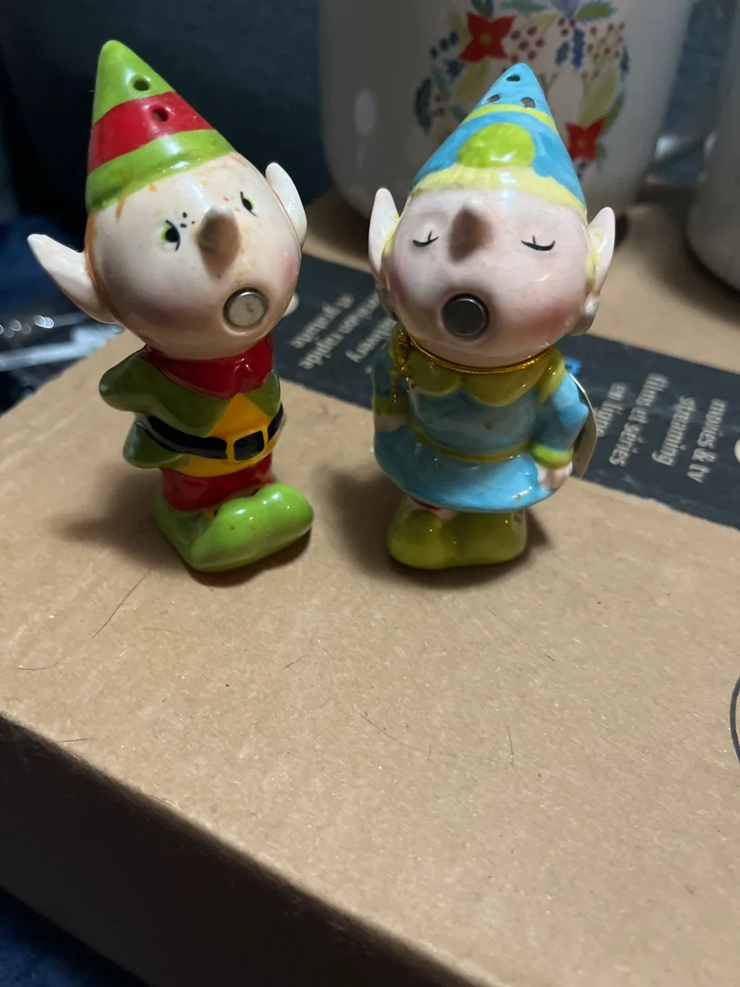 #cleanout-Assorted Mugs, Elf Salt & Pepper Shakers, Wine Stopper image indicator(4)